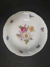 Mitterteich Bavaria Meissen Floral Soup Bowl 8" Gold Trim Germany