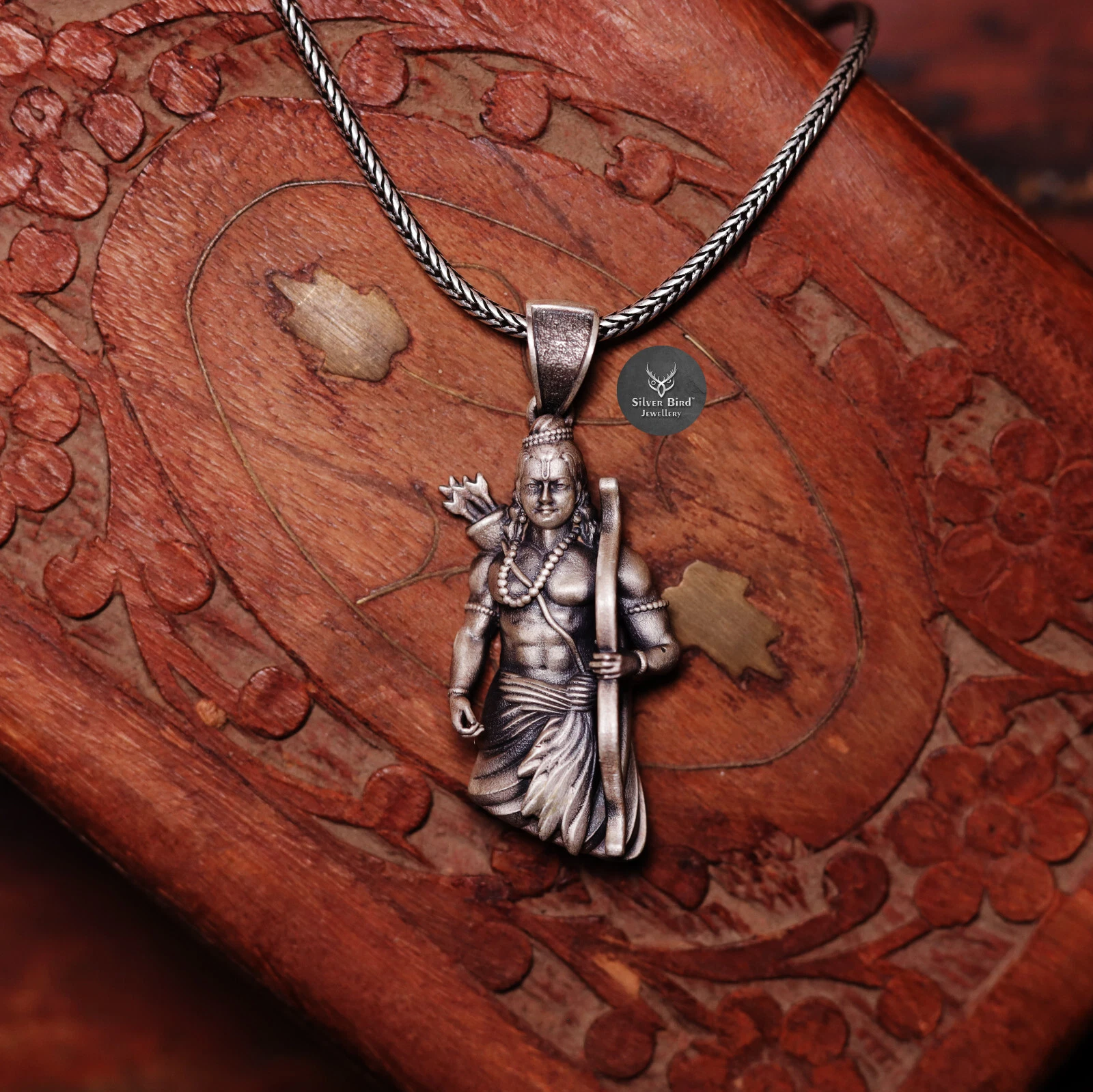Supreme Lord Shree Rama Vishnu Hinduism Pendant 925 Sterling Silver Gift
