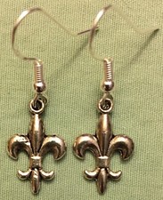 FLEUR DE LIS EARRINGS, SMALL - Pewter with Sterling Silver Ear Wires