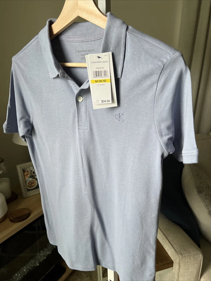 Calvin Klein Boy’s Blue Polo Size M 10/12 NWT - Image 2 of 4