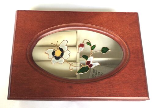 Geschenkgalerie Holzschmuckbox Ringorganizer klassisches Blumendesign - Bild 1 von 4