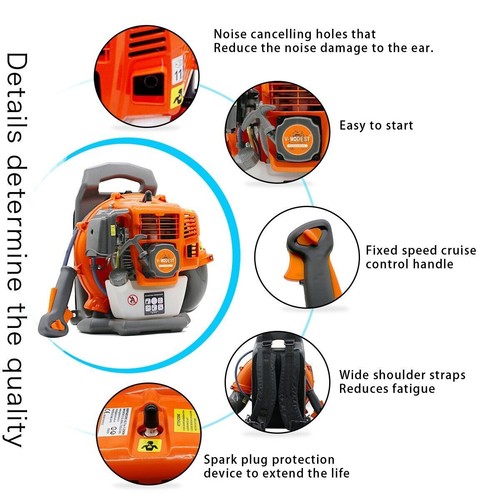 Backpack Leaf Blower 2 Stroke/4 Stroke Gas Powered Snow Blower 43/75.6CC 706CFM - Picture 23 of 23