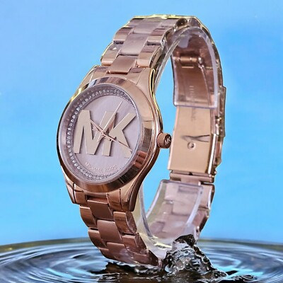Michael Kors MK3549 Women's Mini Runway Crystal Glitz Blair Rose