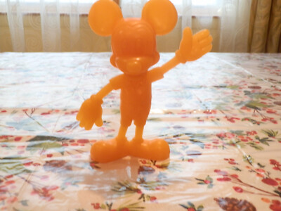 Rare 1971 Louis Marx Hard Plastic 6'' Orange Mickey Mouse Walt Disney  Made  USA