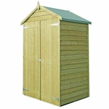 4x3 WOODEN GARDEN SHED APEx STORAGE PRESSURE TREATED WINDOWLESS 4ft 3ft NEW