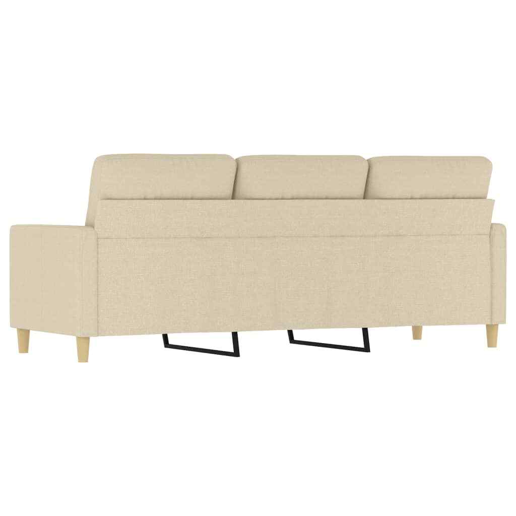 Canapé 3 Places 180 Cm – Tissu Crème – Neuf – Moderne Et Confortable
