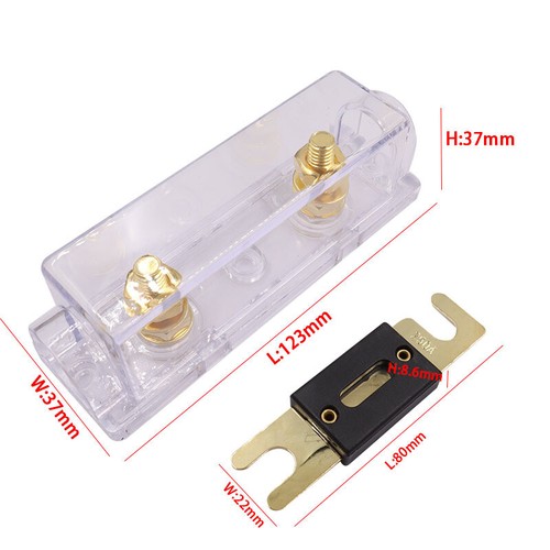 Supporto fusibili ANL oro 250 A 2/0 o 1/0 0 calibro AWG con scatola fusibili blocco 250 ampere - Foto 3 di 13