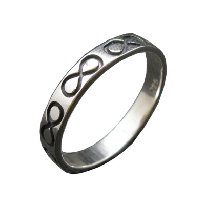 Genuine Sterling Silver Ring Infinity Band 4mm Solid Hallmarked 925 Handmade