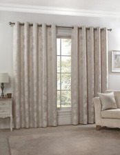 Curtains Eyelet Ring Top 2 Panel Ready Made Lined Floral Curtain Pair - Blossom