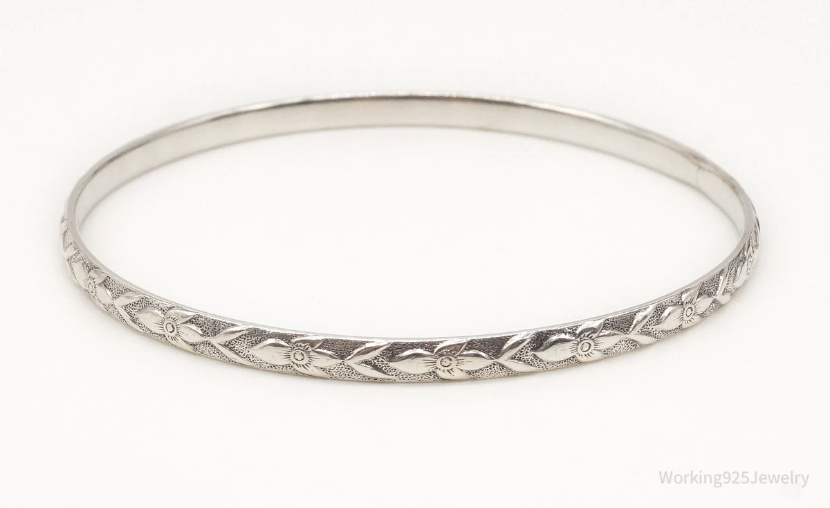 Antique Art Nouveau Sterling Silver Bangle Bracelet eBay