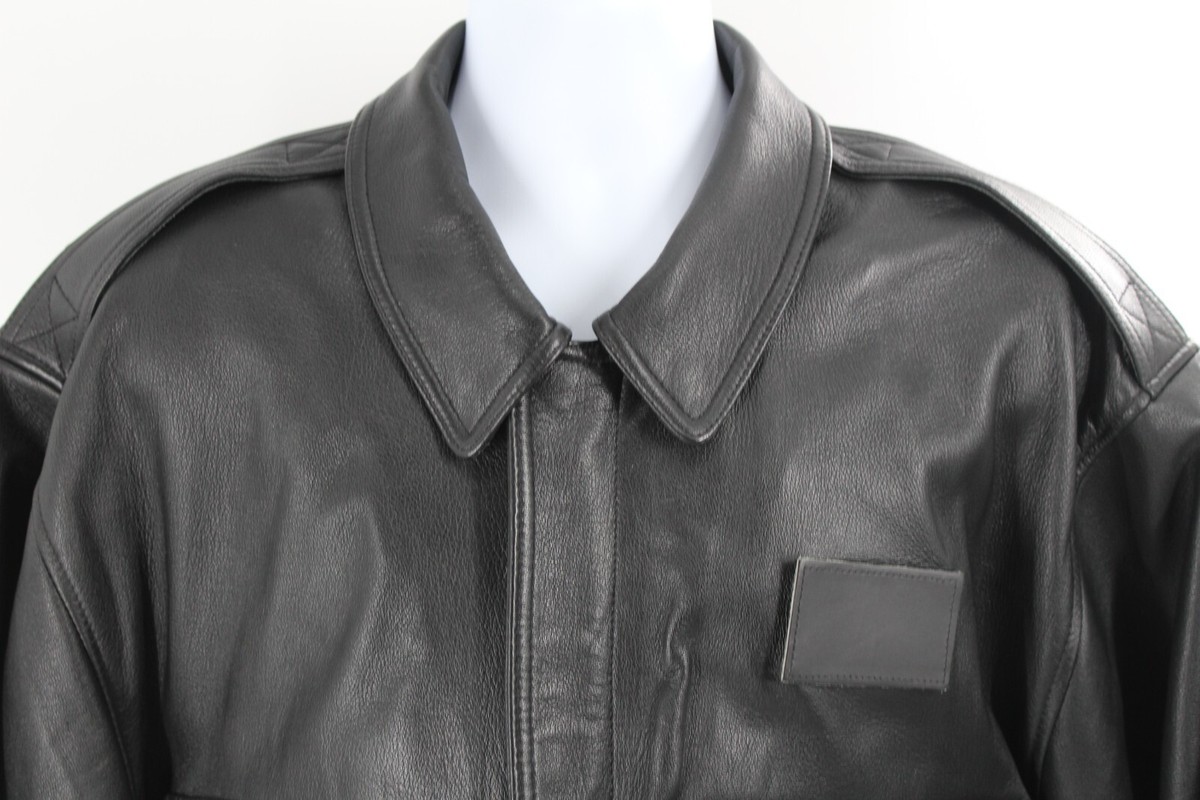 Gibson Barnes A-2 Leather Jacket Size 48 S Black Air Force Army