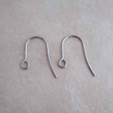 50 hypoallergenic 304 stainless steel plain ear wires 21 gauge 14mm length hook