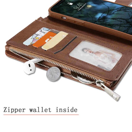 For iPhone 12 11 Pro Max SE 8 7 6s Magnetic Detachable Wallet Leather Case Cover - Picture 4 of 55