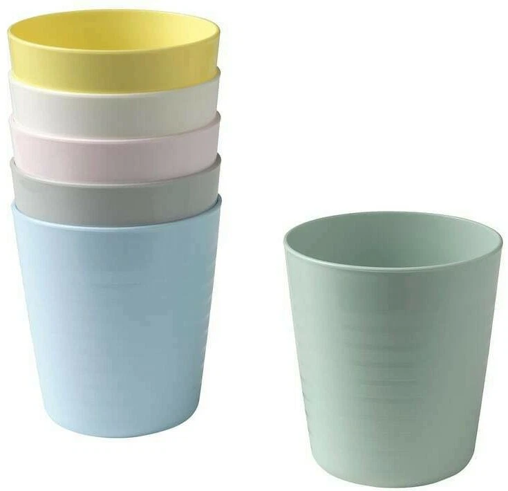 Ikea Microwave & Dishwasher Safe Kids Cups 6pc Set Pastel Colors FREE  SHIPPING