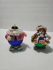 Santa Christmas Tree Ornament And Puppy With Presents