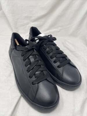 Vionic- MAHONEY MABLE- Pro Water Resistant Leather Sneaker-Black- Size 8 ( Rr101