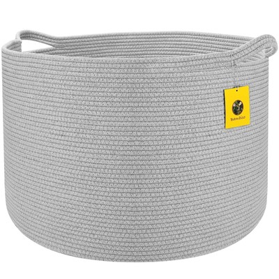 Cotton Rope Basket Mega Size 22''x22''x16'' For Blanket Fabric Storage Laundry Bask