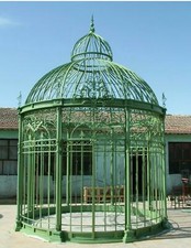 BEAUTIFUL WROUGHT IRON ESTATE BIRDHOUSE STYLE INDOOR OR OUTDOOR GAZEBO - BHG81