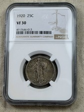 1920 STANDING LIBERTY QUARTER 25C NGC VF30 Circulated Example Cool Coin