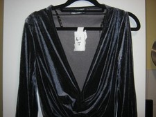 misguided stunning metal grey velvet short dress chest32 L32 size 4 fits an 8