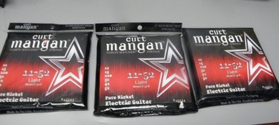 3-SETS CURT MANGAN PURE NICKEL ELECTRIC GUITAR STRINGS 11-52 LIGHT WOUND 3RD