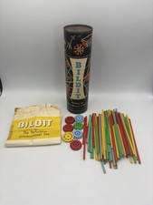 Vintage 1950s PLYSU Housewares Ltd BILDIT Building Construction Toy Kit W/ Tube