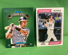 LARRY WALKER Two different cards, 2020 Donruss Diamond King, 2020 Topps Archives