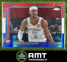 Shai Gilgeous-Alexander 2025-26 Topps Chrome Red, White & Blue Refractor Thunder