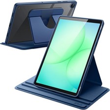 Rotating Tablet Case 360 View Stand Cover PU Leather Shockproof Navy
