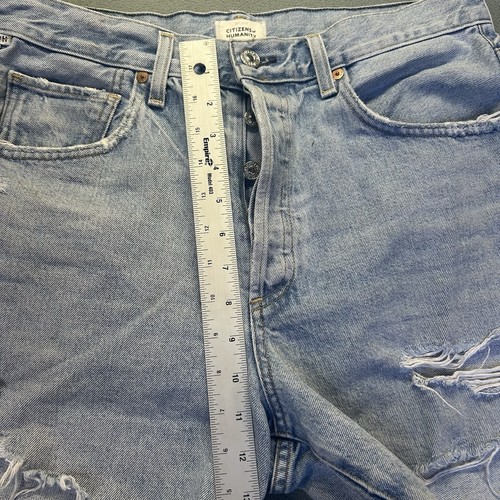 Citizens Of Humanity Women’s Elle Shorts Blue 28 Distressed Cut Off Denim Frayed - Afbeelding 12 van 17