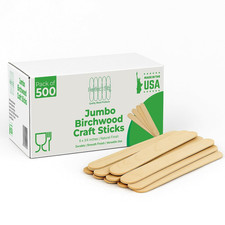 Jumbo Birchwood Craft Sticks, 6 x 3/4 inches, Natural, 500 Count, Made in USA