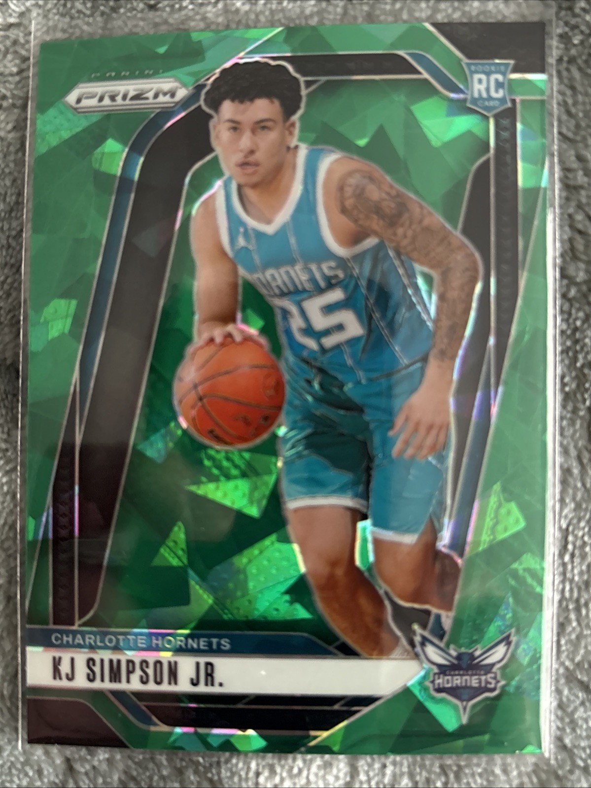 KJ Simpson Jr. 2024-25 Panini Prizm Green Ice Prizm RC #247