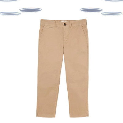 Ex Fat Face Damen Cropped Chinohose - Krepp Stein Größe 8R