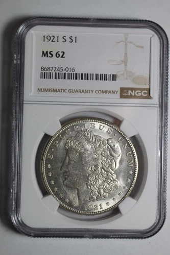 1921 S Morgan Silver Dollar NGC MS62 #016