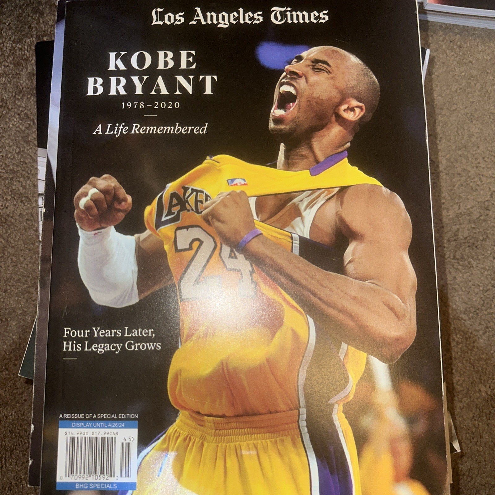 Los Angeles Times Kobe Bryant 1978 2020 A Life Remembered Magazine 2024 NEW