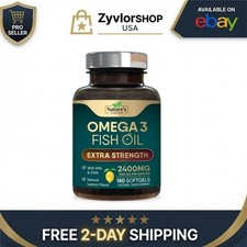 Nature's Choice Omega 3 Fish Oil 2400mg - 180 Softgels - Heart Brain Support