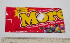 VTG 1980s Leaf More Cocoa Candy Empty Wrapper 1 3/4 oz HTF RARE flat like M&Ms
