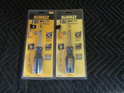 (2) DEWALT MAX FIT Black Handheld 6-in-1 Multi-bit Screwdriver DWHT66569