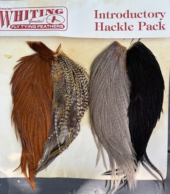 Whiting Introductory Fly Hackle Pack, Four 1/2 Capes, Necks, Fly Tying Some Used