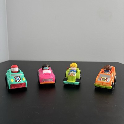 Fisher Price Little People Wheelies Race Cars Vehicles Lot of 4