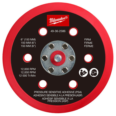 #ad Milwaukee 49 36 2586 6quot; Pressure Sensitive Adhesive Sander Backing Pad Firm $32.00