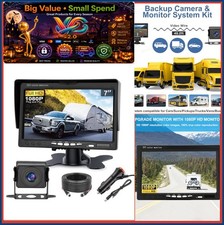 Wired Backup Camera 7 Inch Monitor AHD 1080P 150 Degree IP65 Waterproof Rear