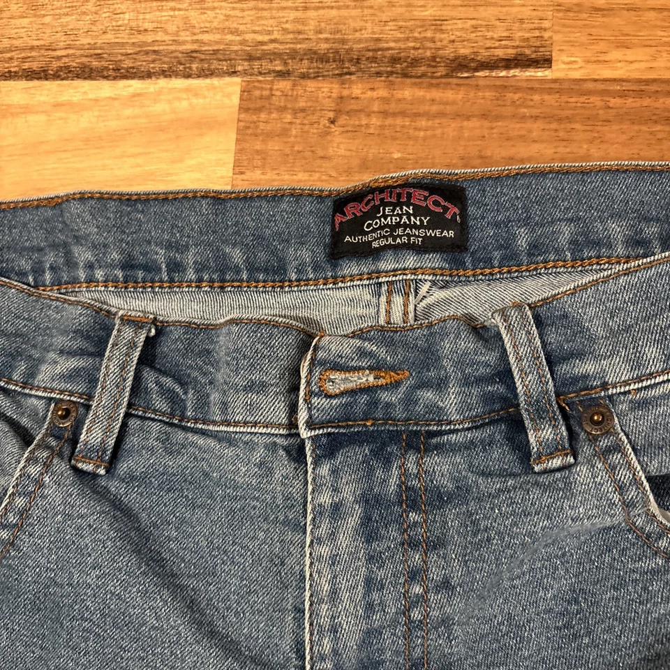 Shorts jeans azul vintage Y2K Architect Jean Co 34 - Imagem 2 de 4