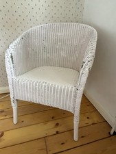 Lloyd Loom Style Chair, Painted White, Good Condition