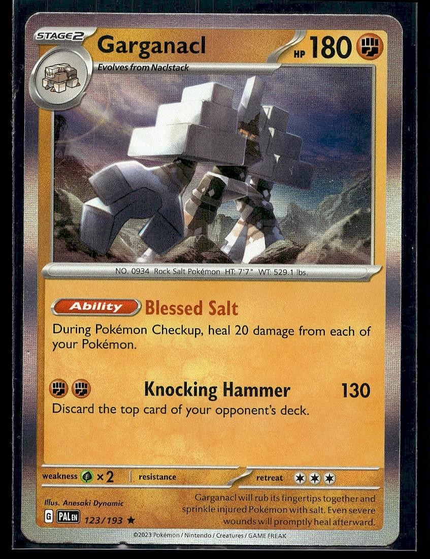Garganacl 123/193 Rare Paldea Evolved Pokemon Holo Lightly Played