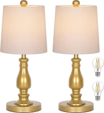 Cordless Lamp Table Lamps Set of 2, Battery Powered Rechargeable Lamp 3-Way Dimm