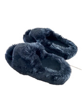 Womens Faux Fur Slip On Slippers Black Size 36/37 Padded House Shoes