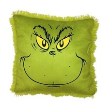 Cuddle Buddy, Regular, Grinch Faux Fur Grinch Faux Fur Decorative Throw Pillow