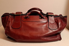 Goldpfeil Sport Reisetasche rot / selten / Leder Tasche Weekender / Vintage