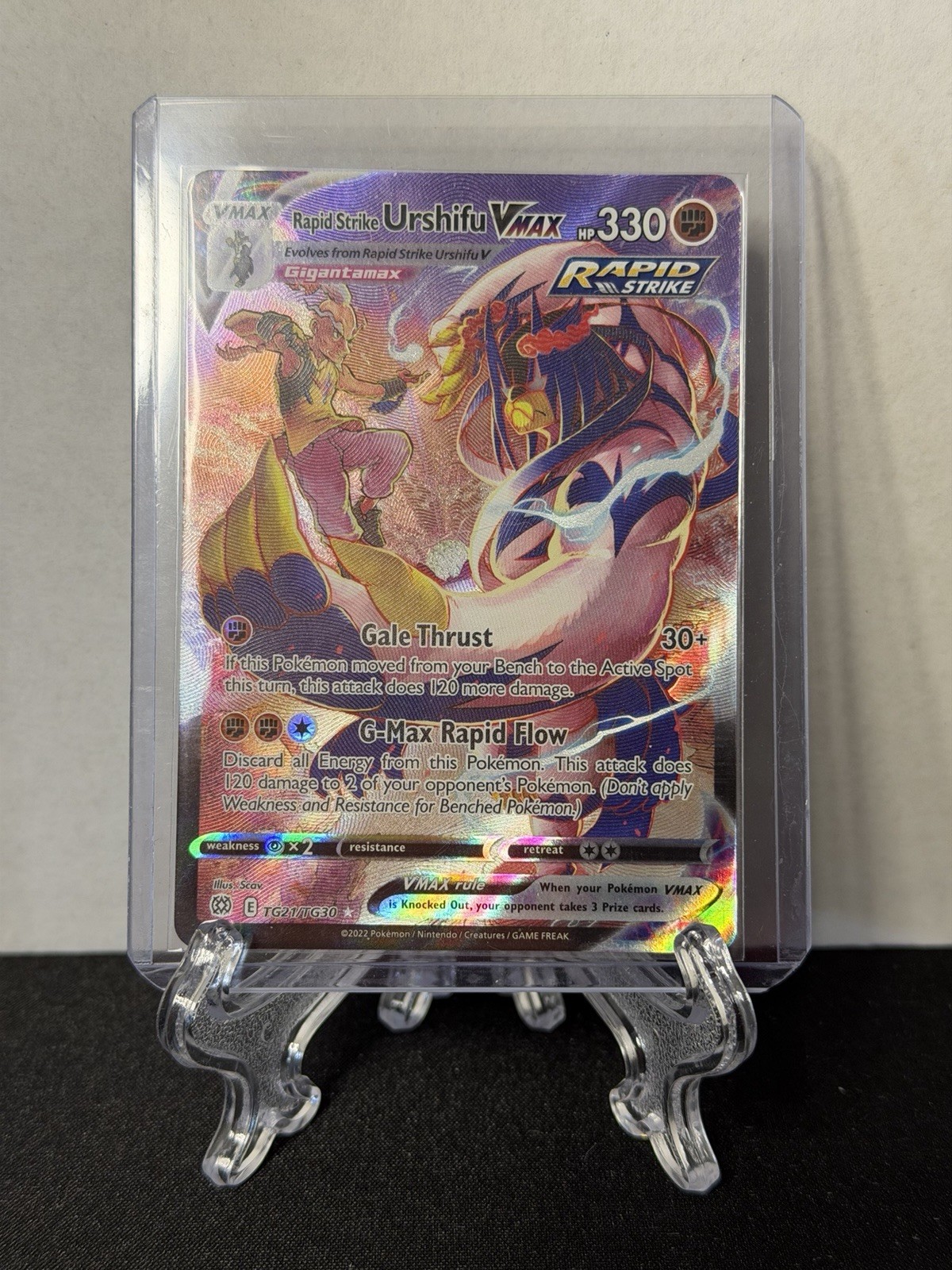 Pokémon TCG Rapid Strike Urshifu VMAX Holo Secret Rare Card TG21/TG30